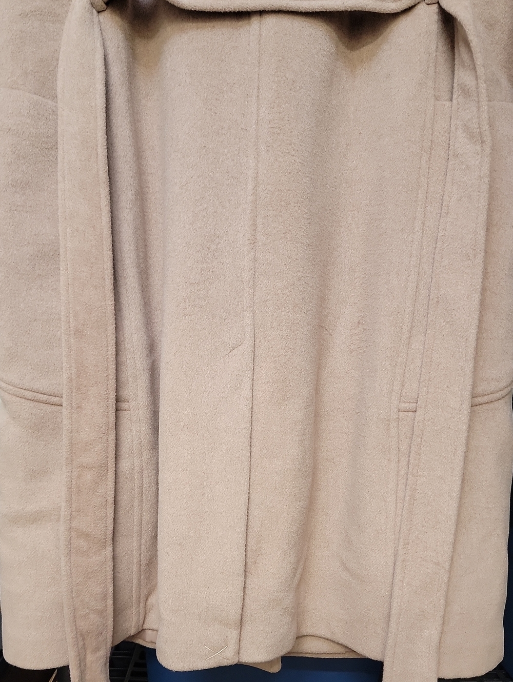 Bernardo Cream Long Wool-Blend Double-Breasted Belted Trench Coat Sz XXL - Picture 7 of 16